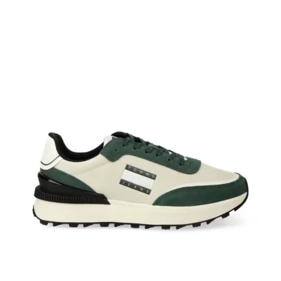 BASKETS TOMMY JEANS TJW TECH RUNNER ESS HOMME VERT